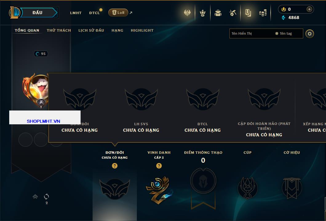 Hình ảnh chi tiết tài khoản LMHT mã số 107574 - Shop LMHT