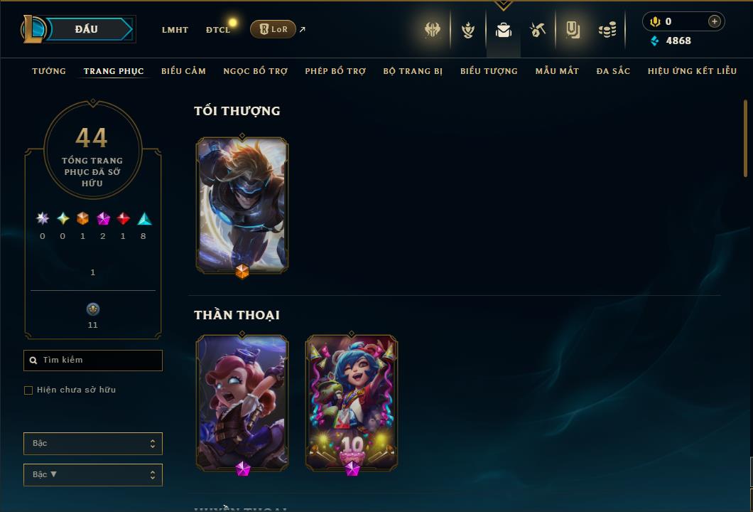 Hình ảnh chi tiết tài khoản LMHT mã số 107574 - Shop LMHT