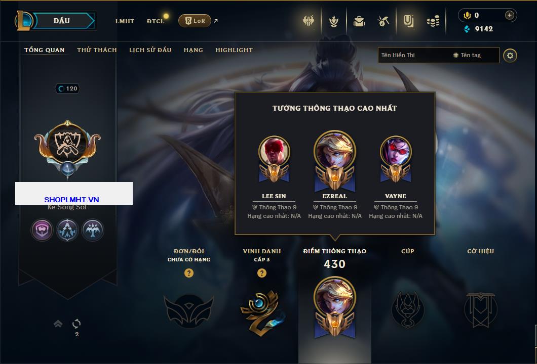 Hình ảnh chi tiết tài khoản LMHT mã số 108646 - Shop LMHT