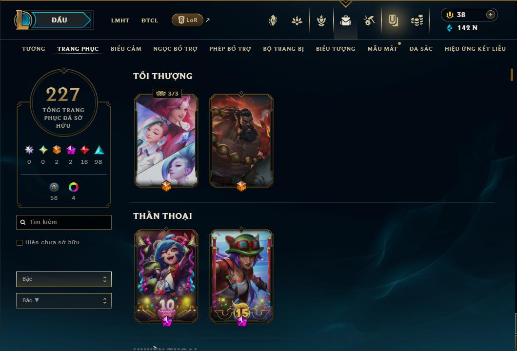 Hình ảnh chi tiết tài khoản LMHT mã số 155156 - Shop LMHT