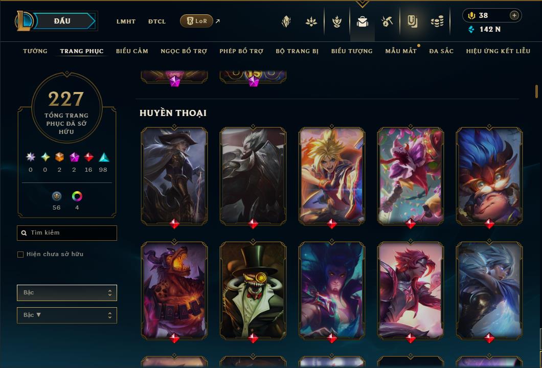 Hình ảnh chi tiết tài khoản LMHT mã số 155156 - Shop LMHT