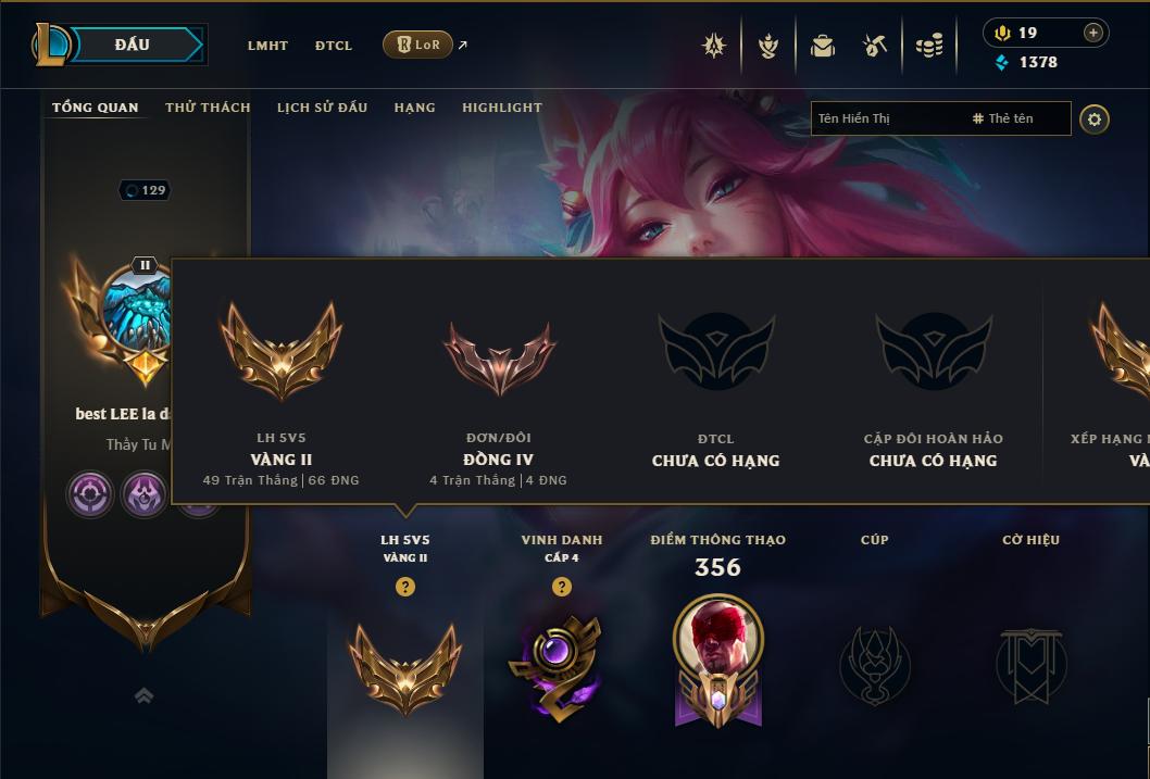 Hình ảnh chi tiết tài khoản LMHT mã số 160156 - Shop LMHT