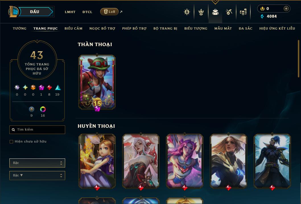 Hình ảnh chi tiết tài khoản LMHT mã số 160190 - Shop LMHT