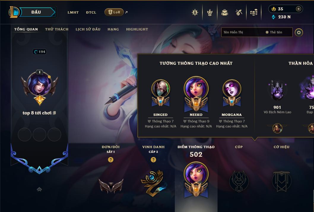 Hình ảnh chi tiết tài khoản LMHT mã số 160203 - Shop LMHT