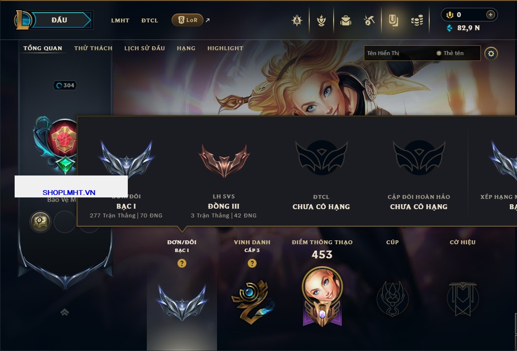 Hình ảnh chi tiết tài khoản LMHT mã số 165631 - Shop LMHT