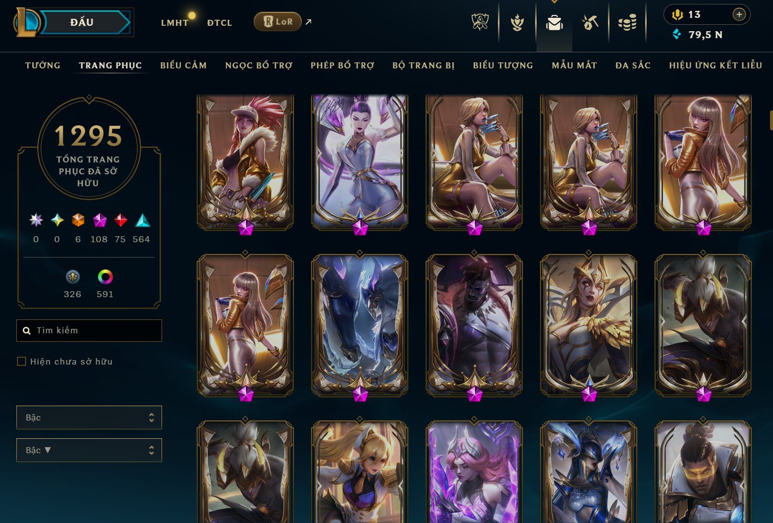 Hình ảnh chi tiết tài khoản LMHT mã số 166101 - Shop LMHT