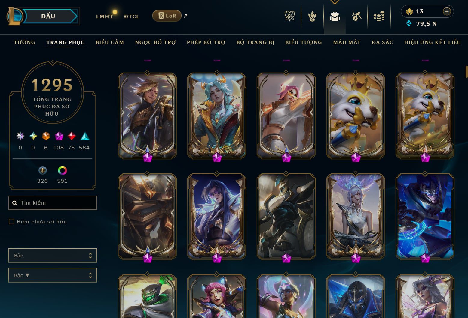 Hình ảnh chi tiết tài khoản LMHT mã số 166101 - Shop LMHT