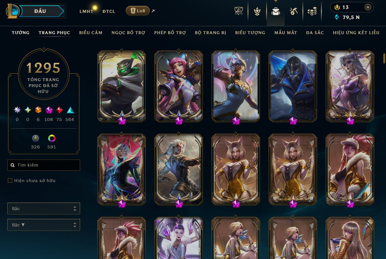 Hình ảnh chi tiết tài khoản LMHT mã số 166101 - Shop LMHT