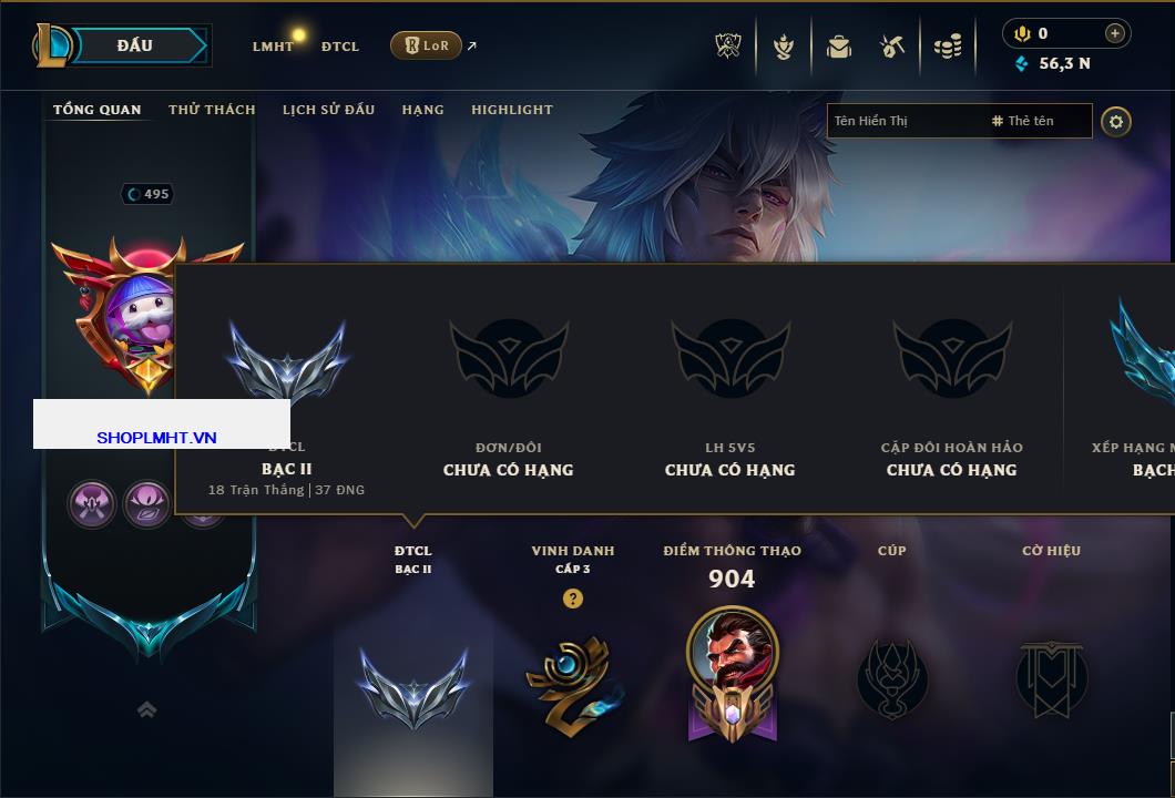 Hình ảnh chi tiết tài khoản LMHT mã số 168274 - Shop LMHT