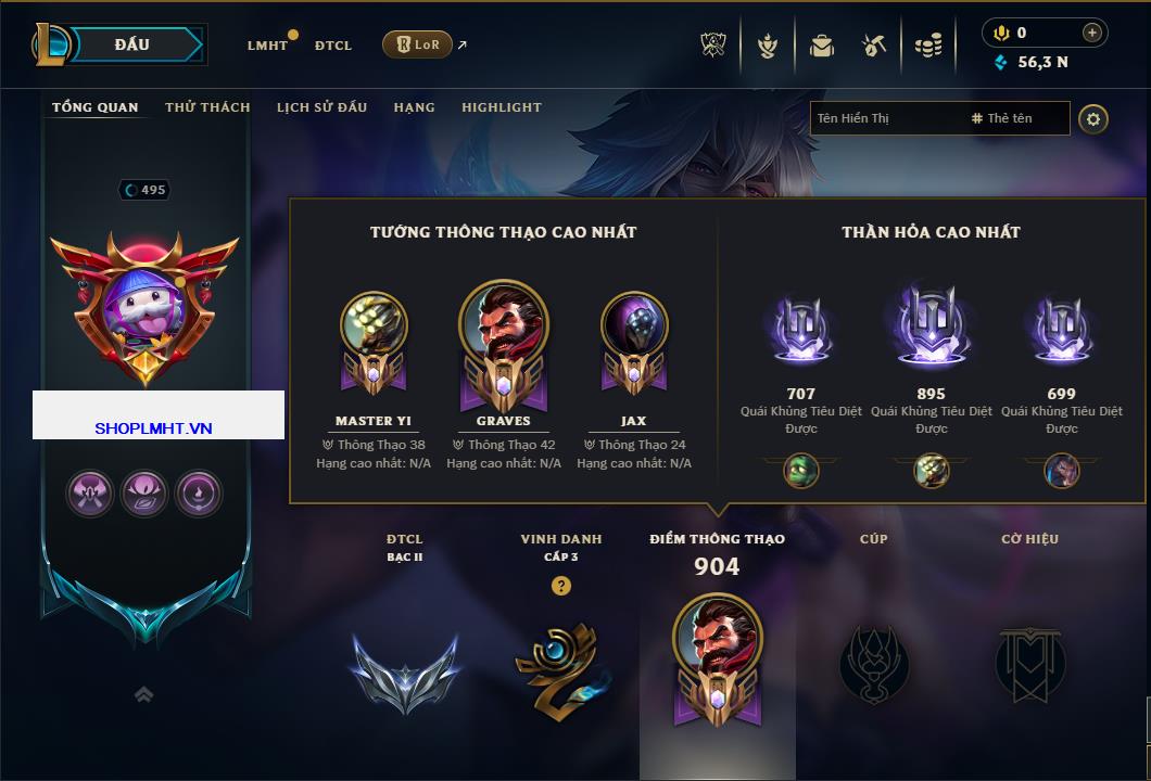 Hình ảnh chi tiết tài khoản LMHT mã số 168274 - Shop LMHT