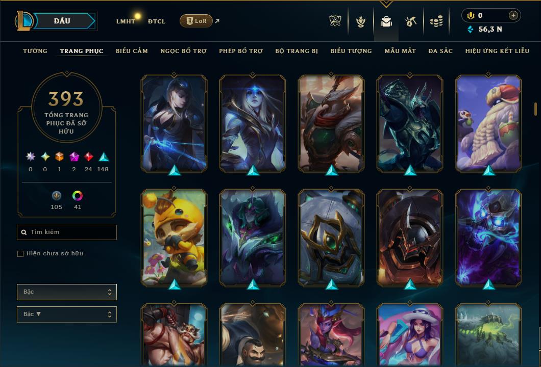 Hình ảnh chi tiết tài khoản LMHT mã số 168274 - Shop LMHT