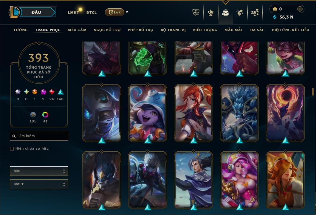 Hình ảnh chi tiết tài khoản LMHT mã số 168274 - Shop LMHT