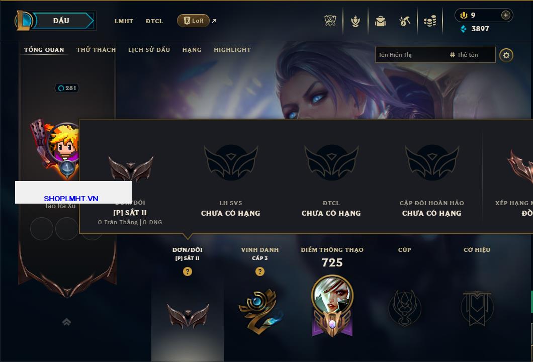 Tài khoản Liên Minh, ĐTCL mã số 168275 giá rẻ - Shop LMHT