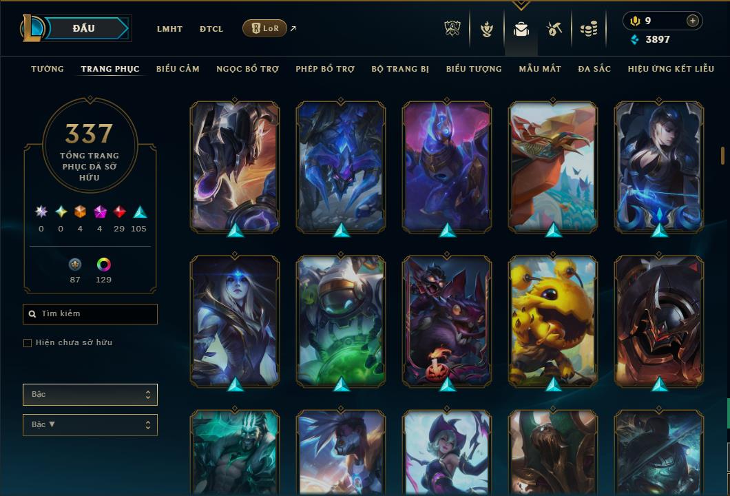 Hình ảnh chi tiết tài khoản LMHT mã số 168275 - Shop LMHT