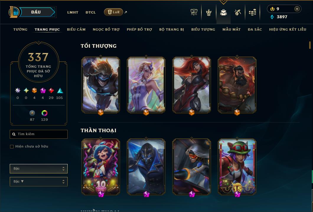 Hình ảnh chi tiết tài khoản LMHT mã số 168275 - Shop LMHT