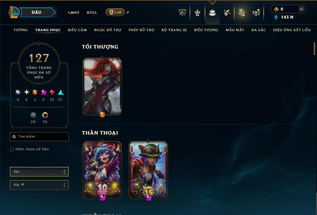 Hình ảnh chi tiết tài khoản LMHT mã số 178481 - Shop LMHT