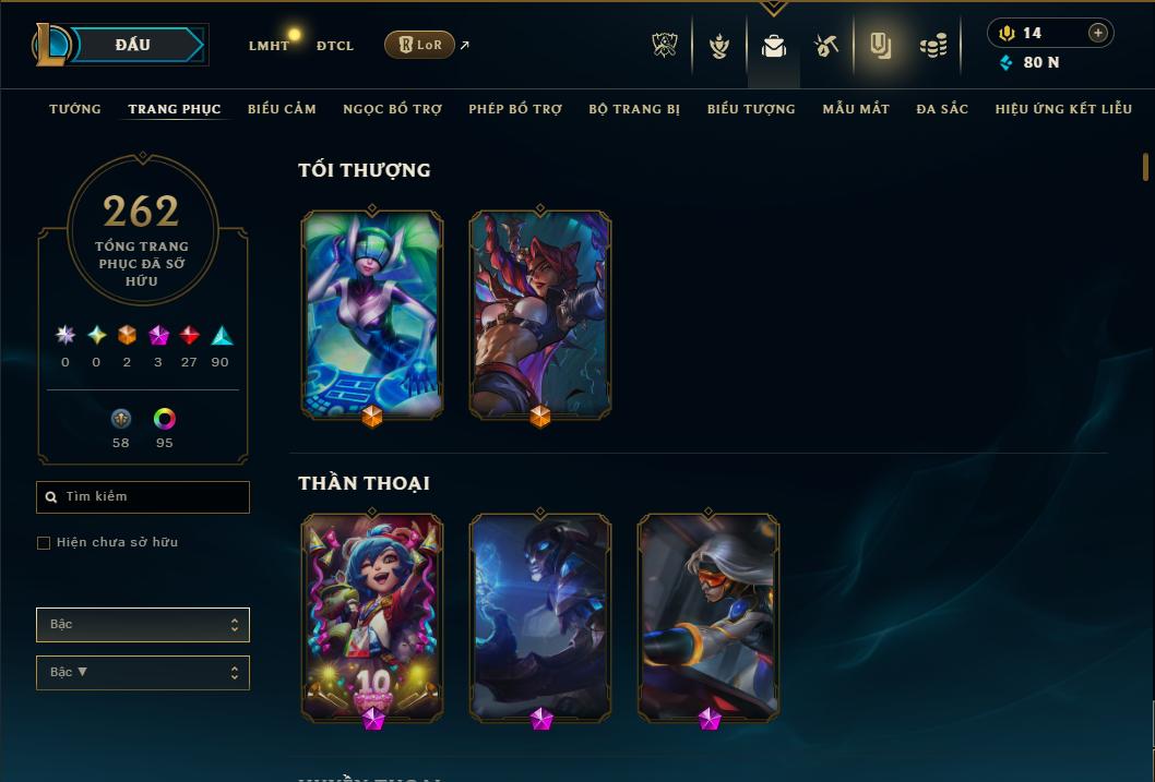 Hình ảnh chi tiết tài khoản LMHT mã số 181294 - Shop LMHT