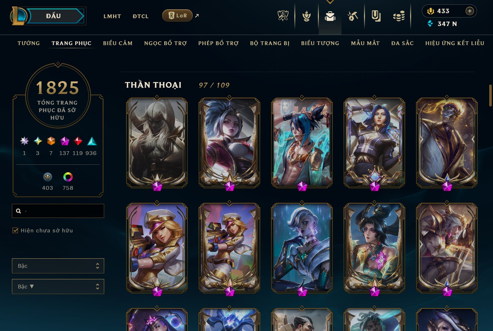 Hình ảnh chi tiết tài khoản LMHT mã số 182040 - Shop LMHT