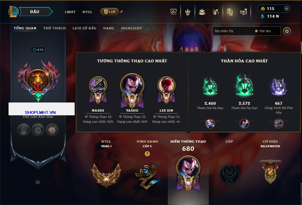 Hình ảnh chi tiết tài khoản LMHT mã số 184847 - Shop LMHT
