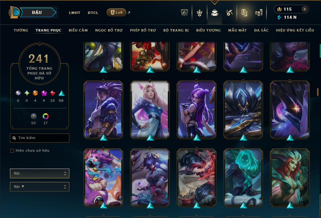 Hình ảnh chi tiết tài khoản LMHT mã số 184847 - Shop LMHT