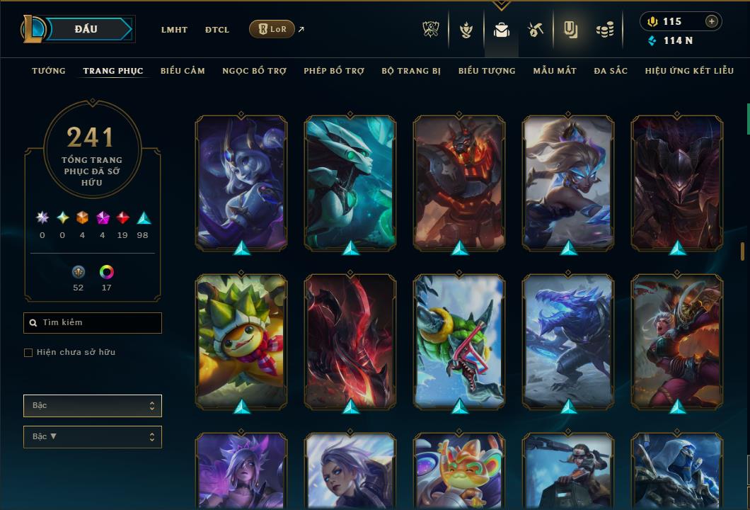 Hình ảnh chi tiết tài khoản LMHT mã số 184847 - Shop LMHT