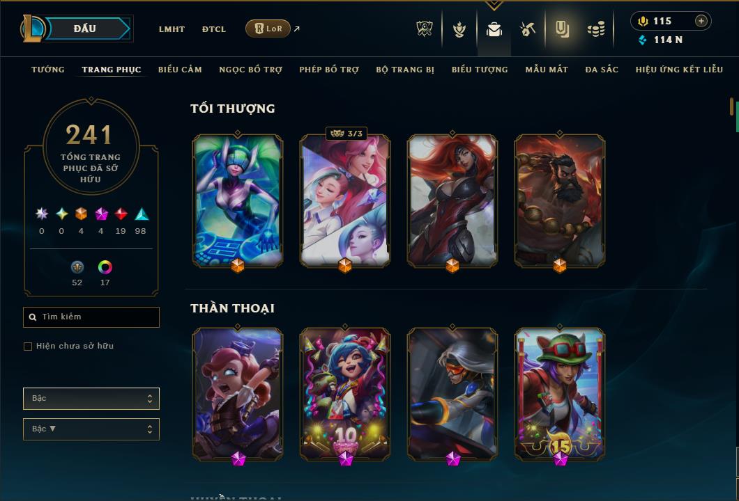 Hình ảnh chi tiết tài khoản LMHT mã số 184847 - Shop LMHT