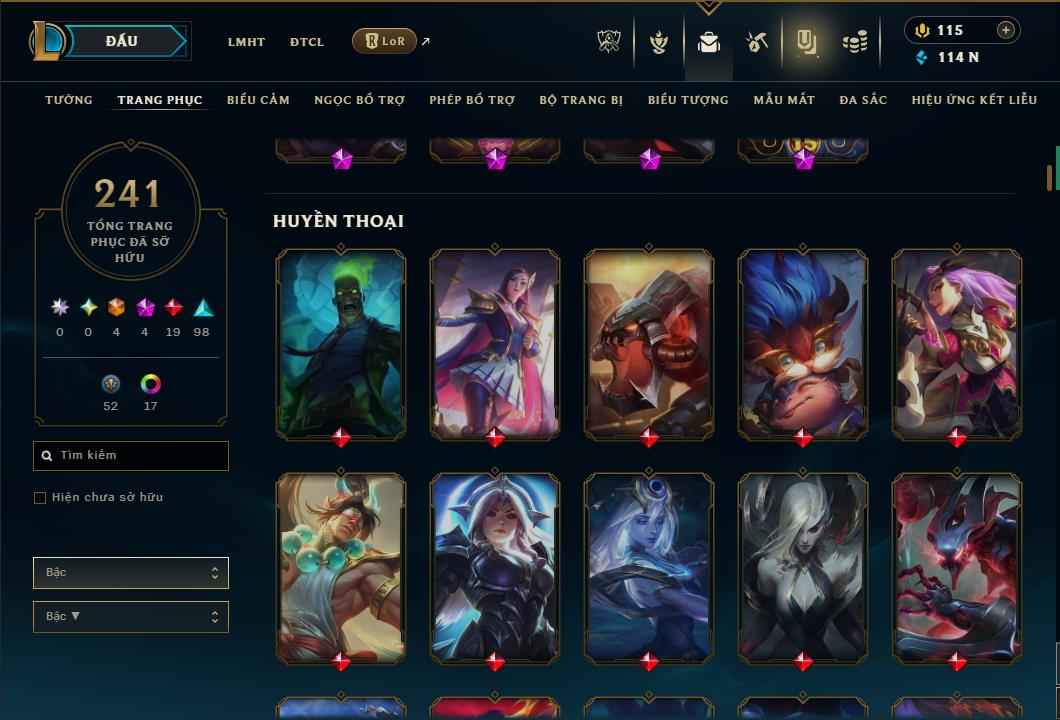 Hình ảnh chi tiết tài khoản LMHT mã số 184847 - Shop LMHT