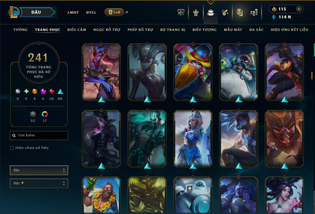 Hình ảnh chi tiết tài khoản LMHT mã số 184847 - Shop LMHT