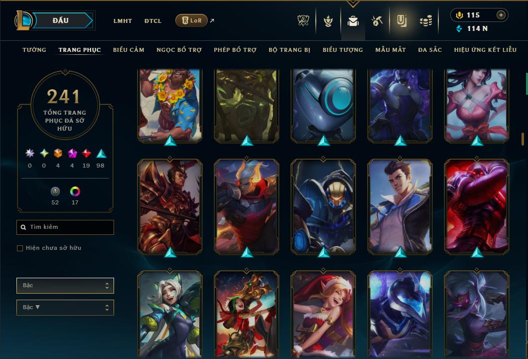 Hình ảnh chi tiết tài khoản LMHT mã số 184847 - Shop LMHT