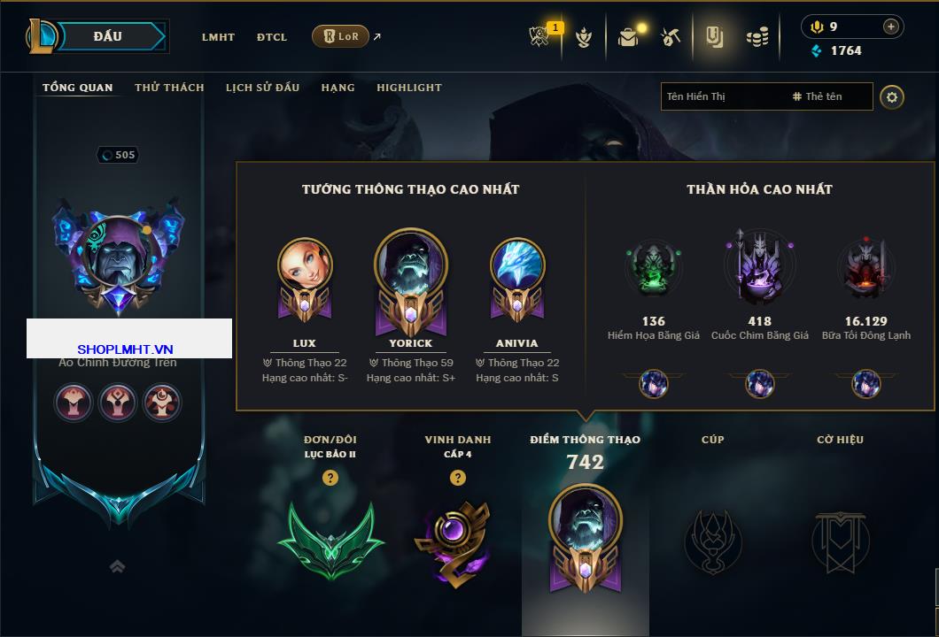 Hình ảnh chi tiết tài khoản LMHT mã số 184852 - Shop LMHT