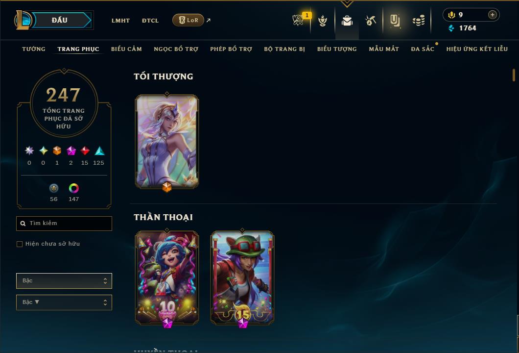 Hình ảnh chi tiết tài khoản LMHT mã số 184852 - Shop LMHT