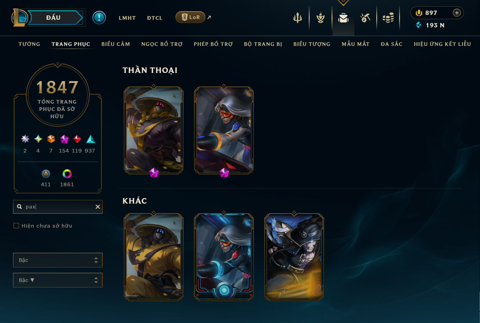 Hình ảnh chi tiết tài khoản LMHT mã số 186140 - Shop LMHT