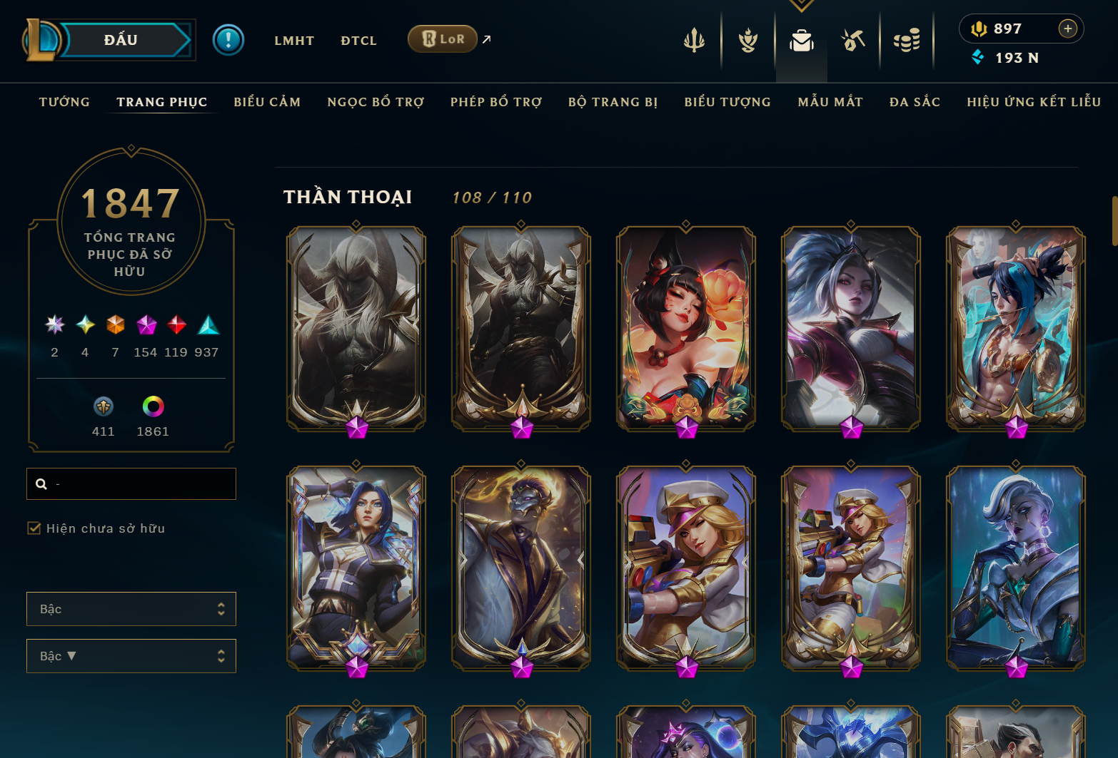 Hình ảnh chi tiết tài khoản LMHT mã số 186140 - Shop LMHT