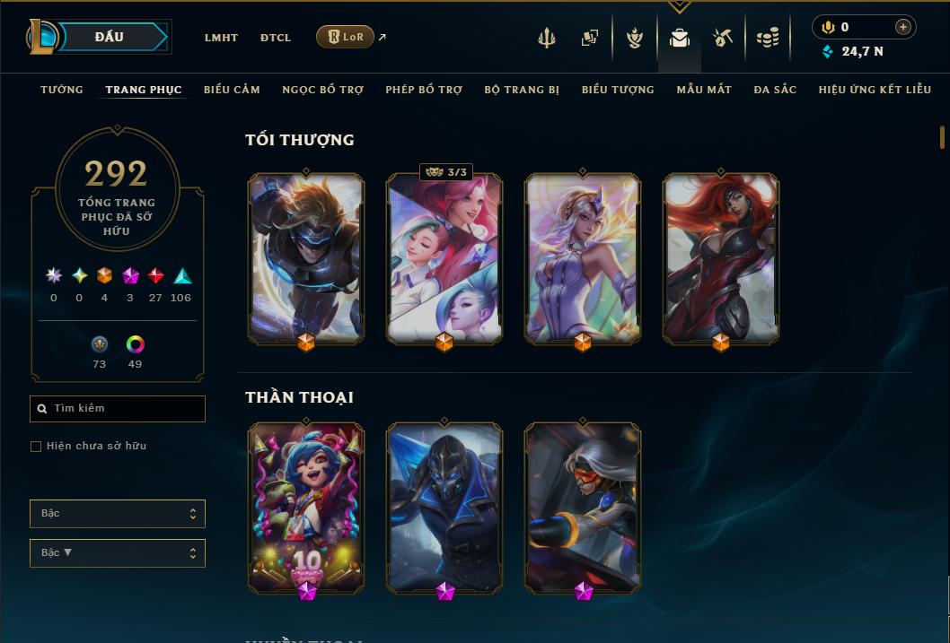 Hình ảnh chi tiết tài khoản LMHT mã số 199215 - Shop LMHT