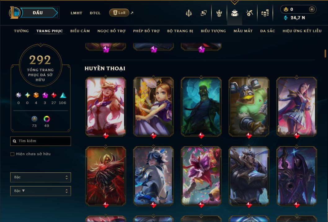 Hình ảnh chi tiết tài khoản LMHT mã số 199215 - Shop LMHT