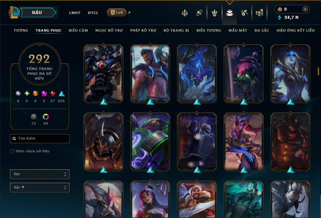 Hình ảnh chi tiết tài khoản LMHT mã số 199215 - Shop LMHT