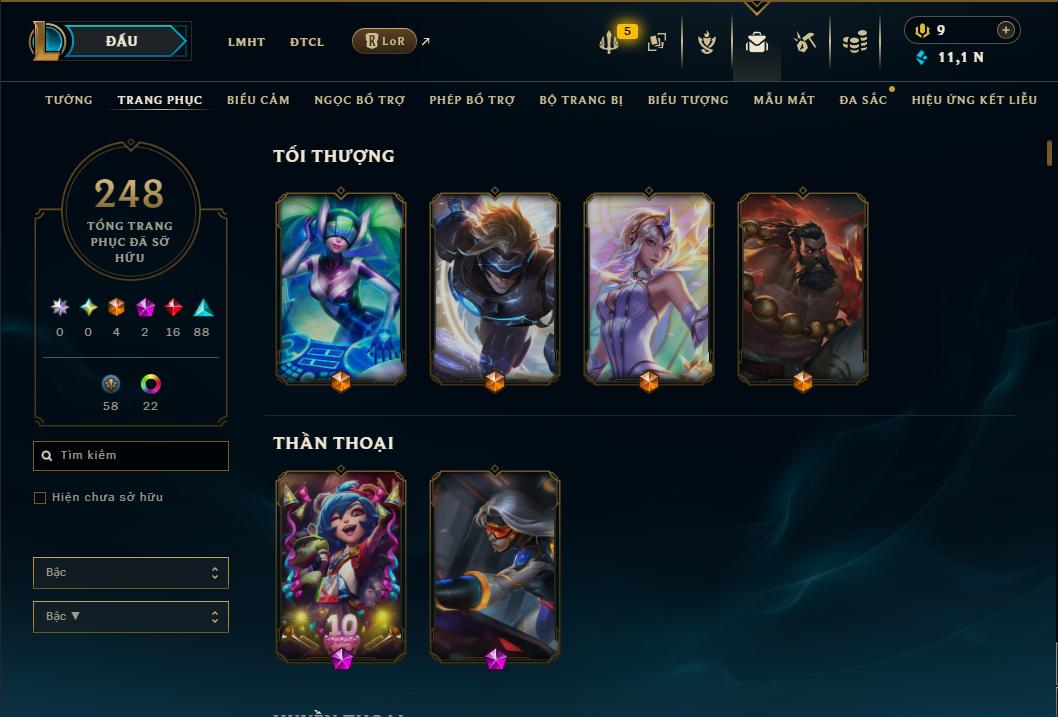 Hình ảnh chi tiết tài khoản LMHT mã số 199217 - Shop LMHT