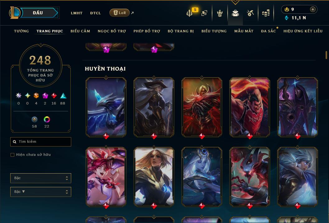 Hình ảnh chi tiết tài khoản LMHT mã số 199217 - Shop LMHT