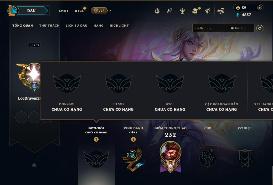 Tài khoản Liên Minh, ĐTCL mã số 199248 giá rẻ - Shop LMHT