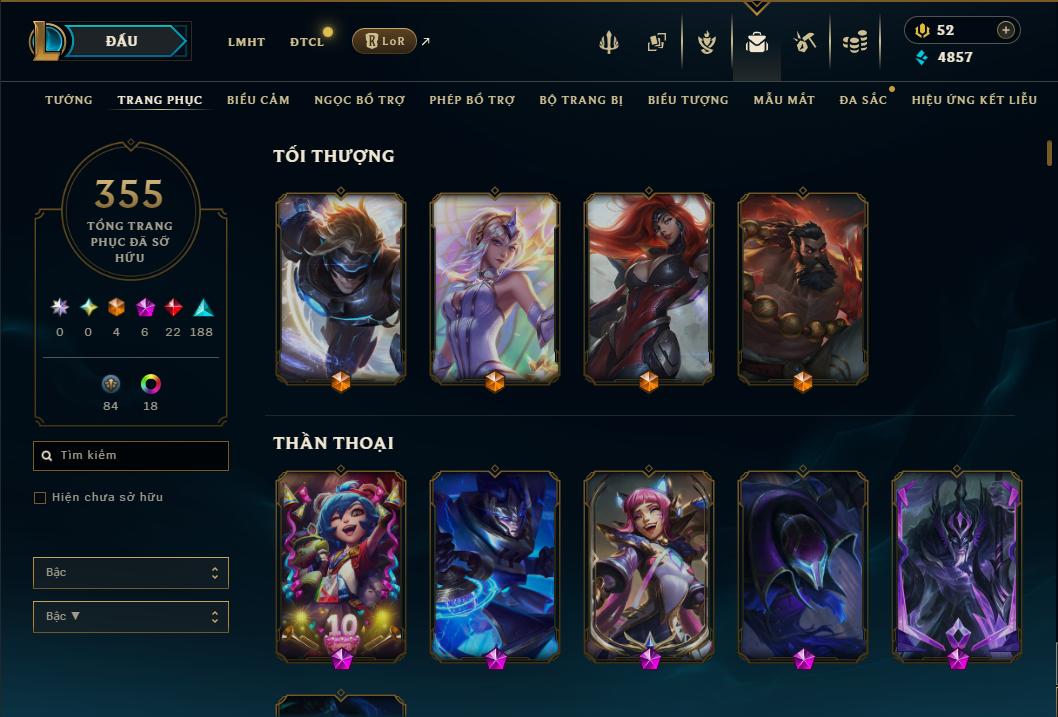 Hình ảnh chi tiết tài khoản LMHT mã số 199248 - Shop LMHT