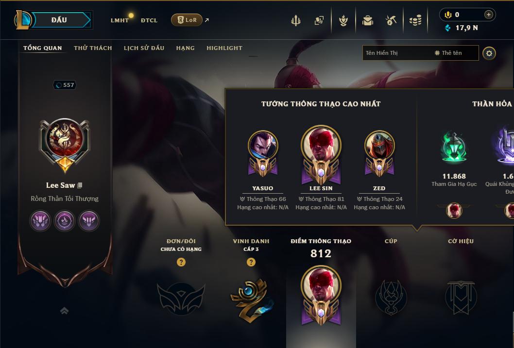 Hình ảnh chi tiết tài khoản LMHT mã số 199251 - Shop LMHT