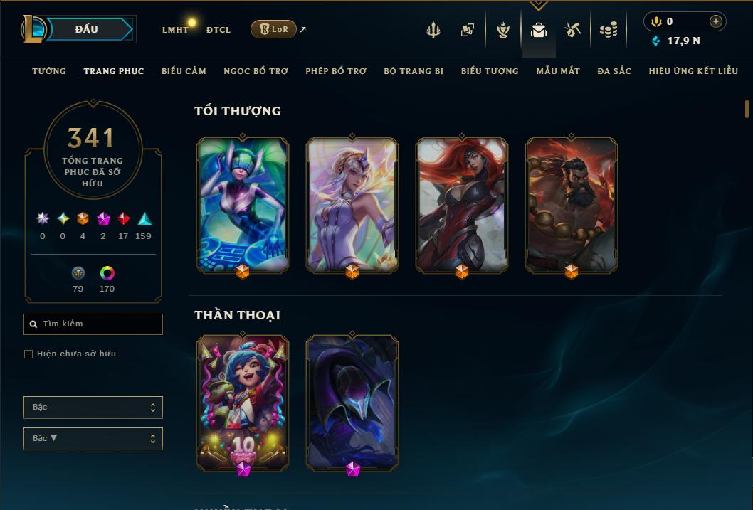 Hình ảnh chi tiết tài khoản LMHT mã số 199251 - Shop LMHT