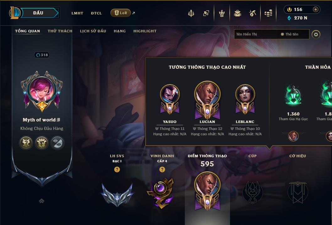 Hình ảnh chi tiết tài khoản LMHT mã số 199274 - Shop LMHT