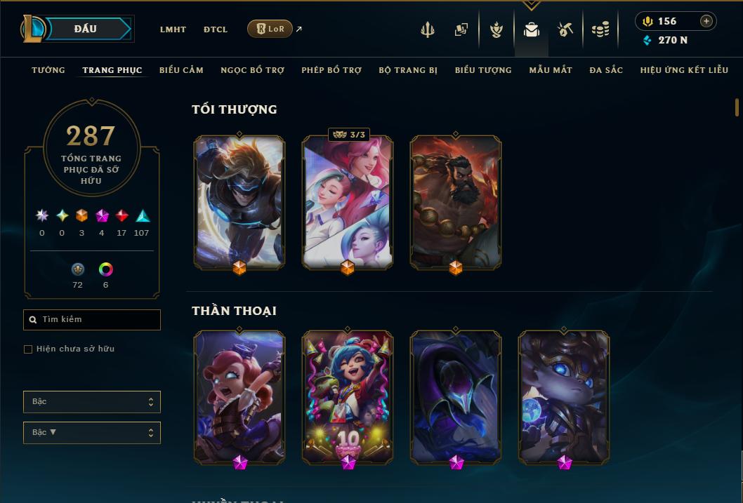 Hình ảnh chi tiết tài khoản LMHT mã số 199274 - Shop LMHT