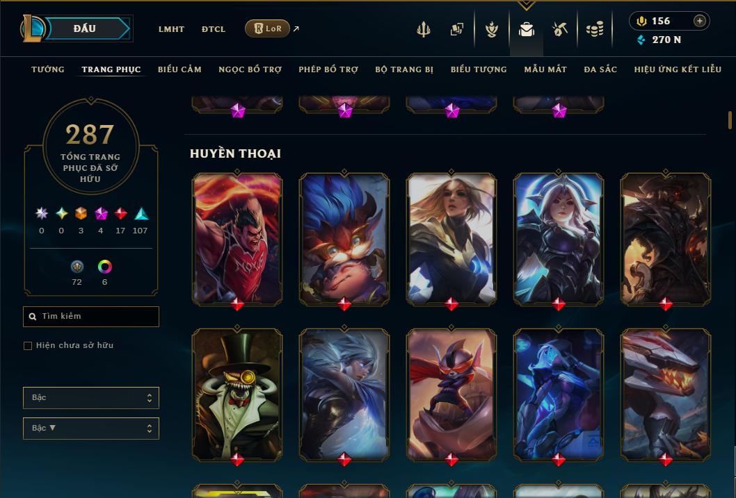 Hình ảnh chi tiết tài khoản LMHT mã số 199274 - Shop LMHT