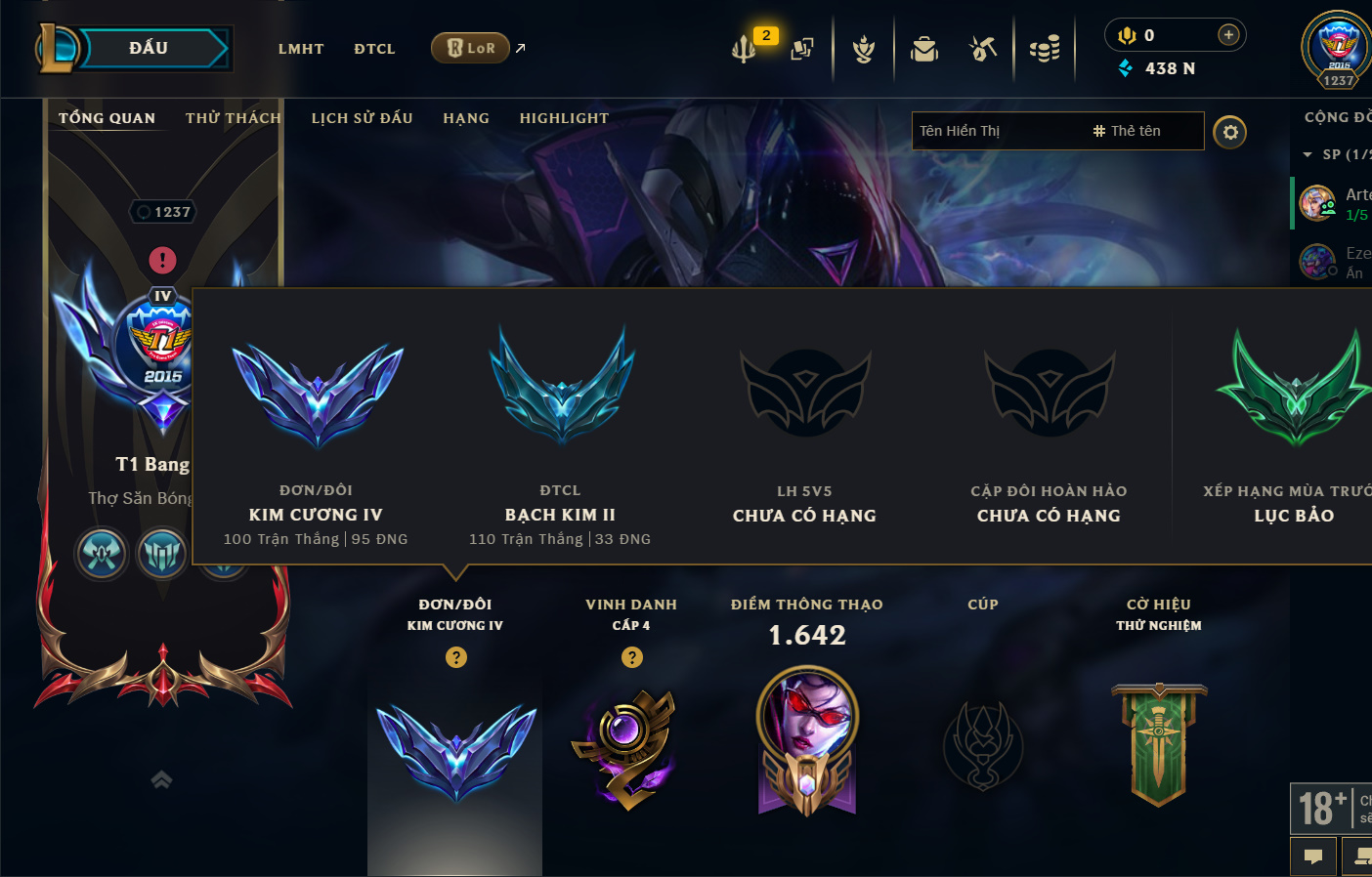 Tài khoản Liên Minh, ĐTCL mã số 199381 giá rẻ - Shop LMHT