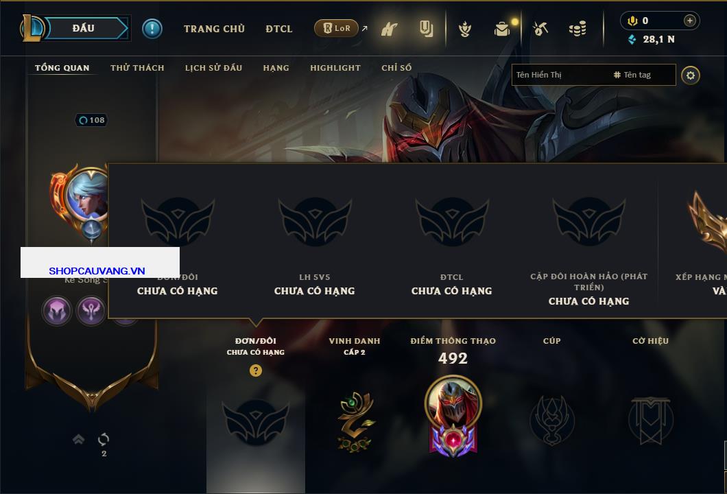 Tài khoản Liên Minh, ĐTCL mã số 26698 giá rẻ - Shop LMHT