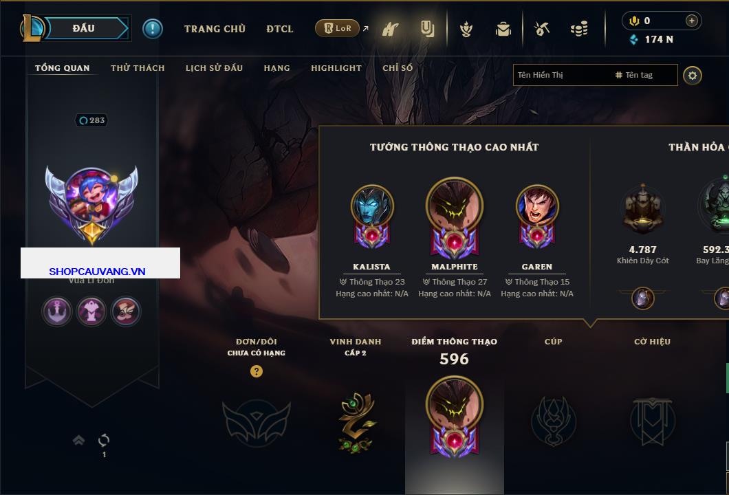 Hình ảnh chi tiết tài khoản LMHT mã số 26705 - Shop LMHT