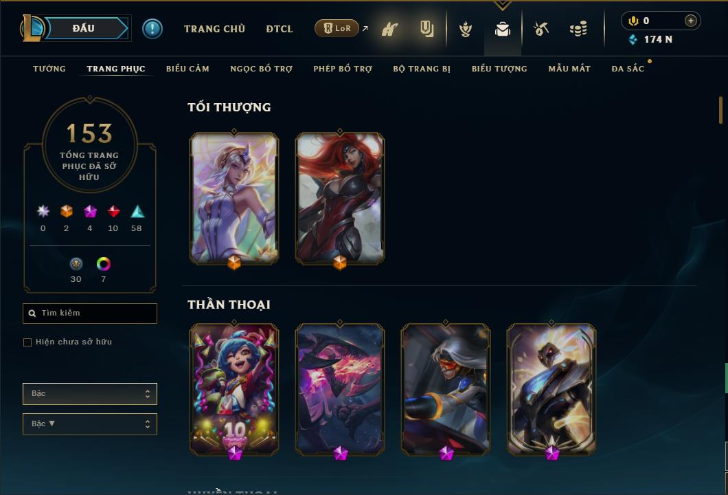 Hình ảnh chi tiết tài khoản LMHT mã số 26705 - Shop LMHT