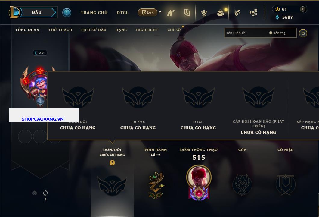 Tài khoản Liên Minh, ĐTCL mã số 26707 giá rẻ - Shop LMHT